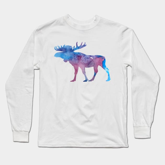 Moose art Long Sleeve T-Shirt by TheJollyMarten